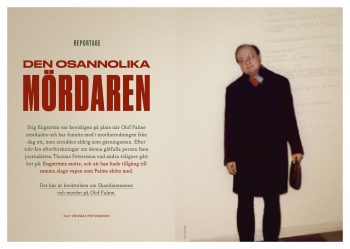 Uppslag från reportaget Den osannolika mördaren.
