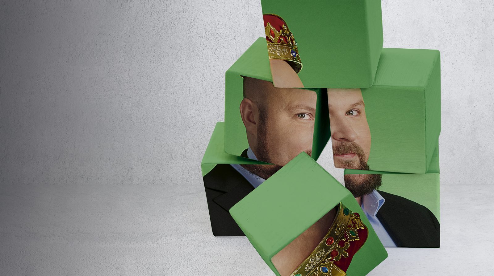 En bild på Notch, uppdelad i klossar.