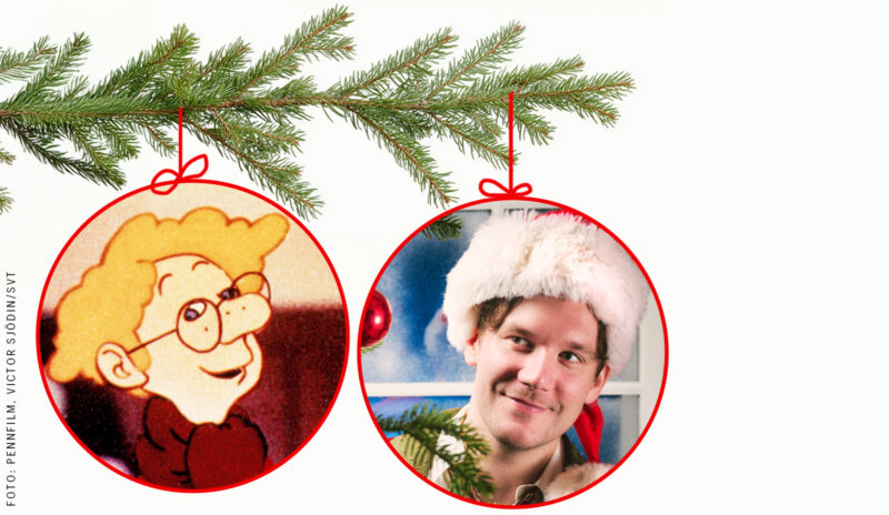 Julkulor där Karl-Bertil Johnsson är i den ena och Christopher Garplind är i den andra.