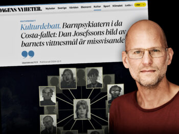 Chefredaktör Mattias Göransson framför en debattartikel av Frank Lindblad publicerad i Dagens Nyheter.
